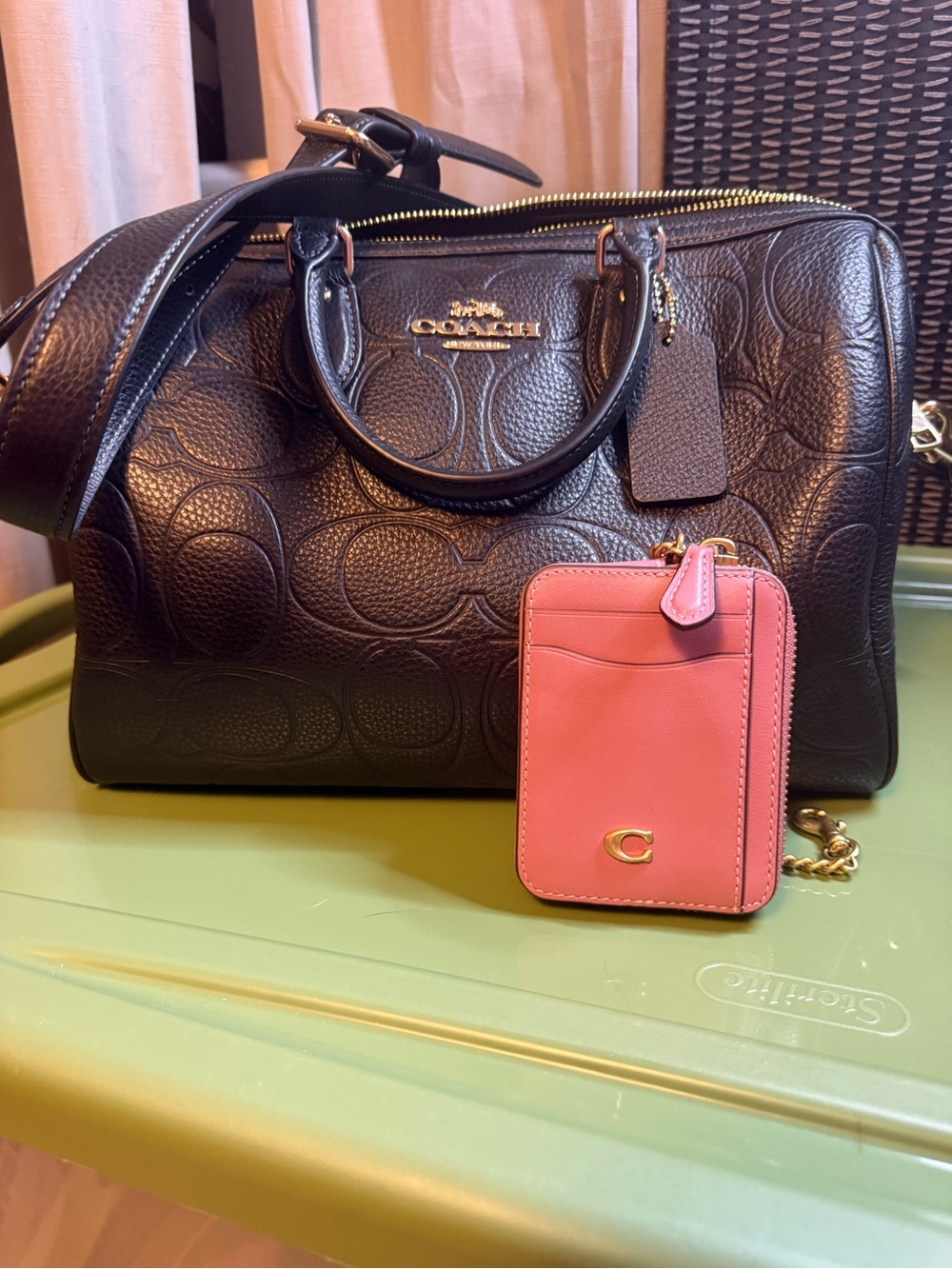 Authentic COACH Large Rowan Embossed Leather Satchel with wallet BNNU - Picture 6 of 8